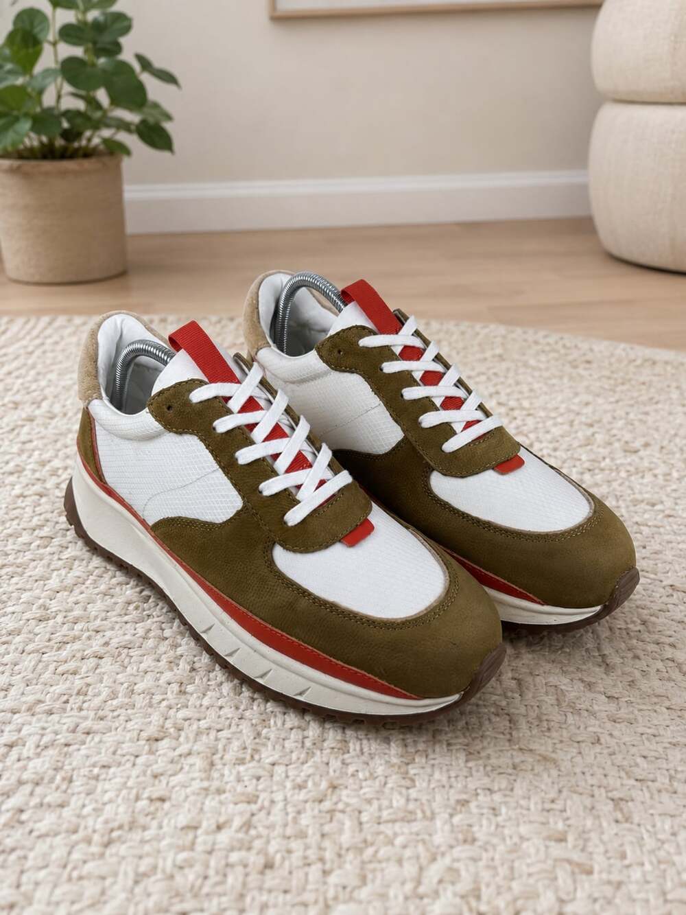 Madewell Kickoff Trainer Ripstop Nylon Leather Olive White Womens 10.5 NWOT